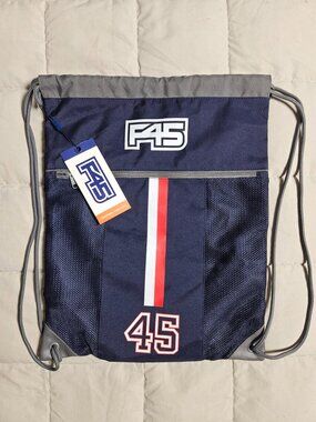 F45 Navy Drawstring Gym Bag NWT